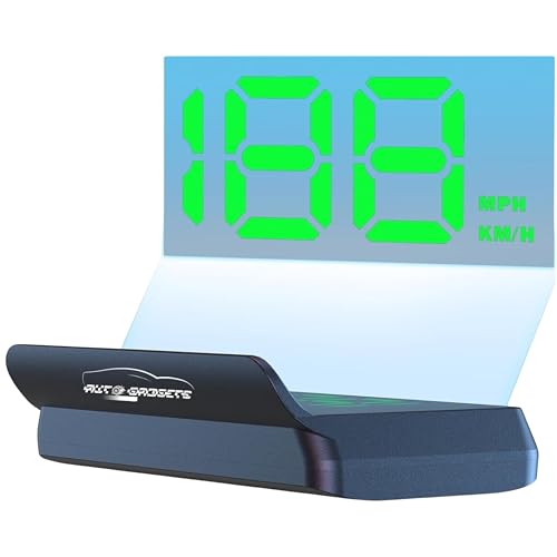 AutoGadgets24 Head Up Display fürs Auto Windschutzscheiben-Projektor mit Sonnenblende Digitale Geschwindigkeitsanzeige Plug-&-Play HUD über USB Helligkeitsautomatik klare Projektion (Grün)