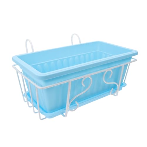 Support pour pot de fleurs suspendu rectangulaire plastique balcon extérieur - 2