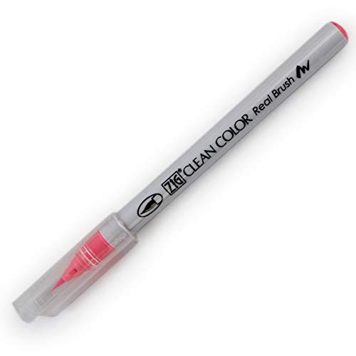 Kuretake ZIG Clean Color Real Brush Pen, Fluorescent Pink Ink