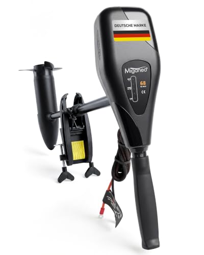 Miganeo Elektromotor Boot TRS 68 lbs Elektro Außenborder 768 Watt Salzwassertauglich & mit LED Batterieanzeige Bootsmotor Elektro 12V auch für Schlauchboote 5 Vorwärts- & 3 Rückwärtsgänge