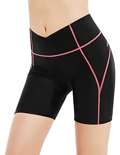 INBIKE Calções de bicicleta para mulheres 3D acolchoados de secagem rápida respirável meia-calça de