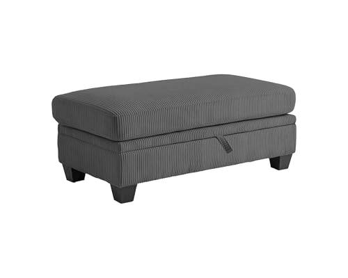 Image of CHIC HOUSE Middle Module for Modular Couch, Corduroy Customizable Chaise, Storage Ottoman for Sectional Sofa, Armrest, Single /Double Seater