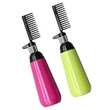 COMPUKAS 2個 染毛剤用コンパクトヘアカラーコームボトル 軽量で持ち運び便利 ヘアカラー均一塗用アプリケーターボトル サロ ランダムカラー