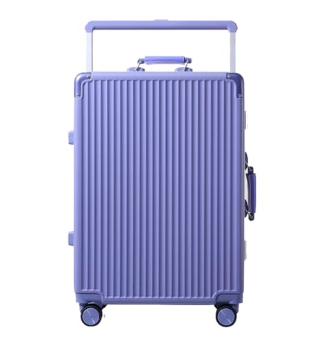 20 inch Cabin Suitcase Aluminum Frame Suitcase Cabin Luggage Silent Spinner Wheel Wide Trolley Suitcase Trolley Suitcase Men,Purple,XL