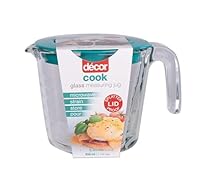Decor Cook Glass Measuring Jug with Lid, 650mL, Clear