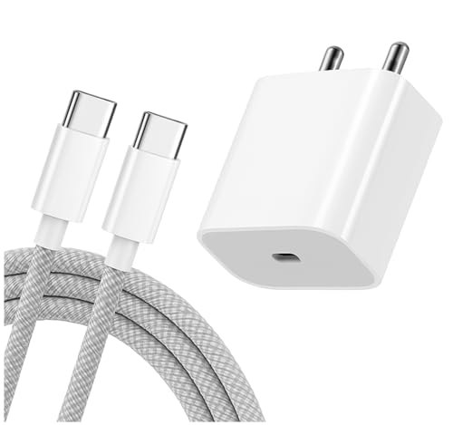 Image of Original 20 Watt Fast Charger USB Type C Adapter with Type C to Lightning Cable for iPhone14 Plus | iPhone 14 Pro | iPhone 13 Pro (Adapter and Cable)