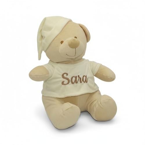 Peluche Osito Personalizado con Nombre Bordado – Suave y Seguro, Ideal para Bebés y Niños Pequeños (Beige)