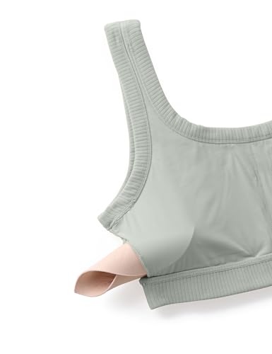 Image of CRZ YOGA Ribbed U Neck Sports Bras | Medium Support, Removable Pads, Casual, Wide Straps, for Women