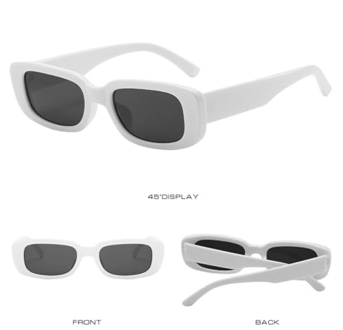 Image of IKANOO Retro Rectangle Sunglasses for Women Men Small Square Frame Trendy Y2K 90's Black Sunglasses