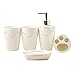 Dozownik mydła/dozownik mydła do mydła Zestaw akcesoriów w łazience, 5 sztuk Zestaw Ensemble Wanna obejmuje dozownik emulsji Danie do mydła do płukania Uchwyt do płukania szczoteczki do zębów - Cerami