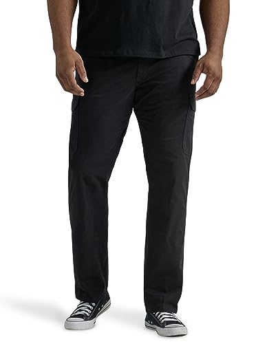 Lee Men's Big & Tall Extreme Motion Twill Cargo Pant Black 48W x 30L Big