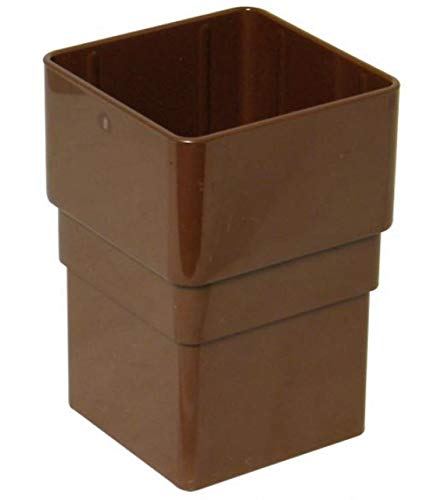 Image of FLOPLAST 65mm Square Downpipe Socket - Brown - Pack of 2