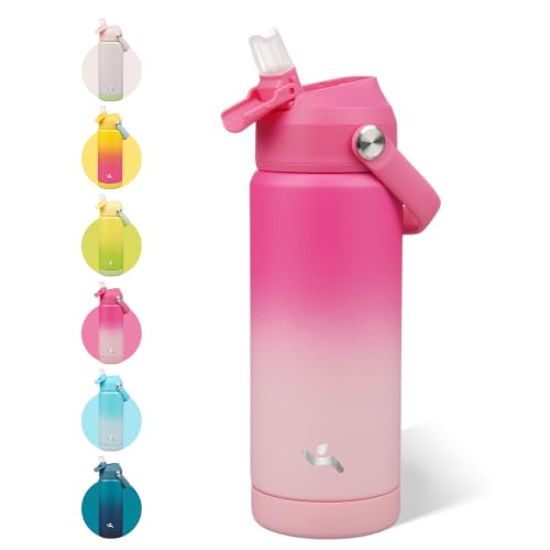 Image of Konokyo 18 oz Insulated Stainless Steel Sports Water Bottle with Straw Lid
