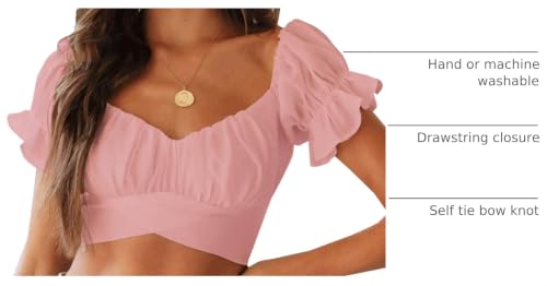 Image of LYANER Women's Puff Short Sleeve Y2k Crop Top