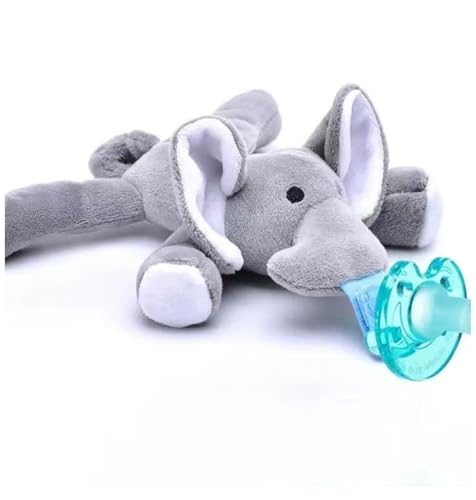Chupete para bebé con peluche - silicona sin BPA - portachupetes suave (Elefante) Chupete para bebé con peluche - silicona sin BPA - portachupetes suave (Elefante)