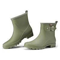 HISEA Women's Ankle Rain Boots Waterproof, Fashion Short Garden Shoes Anti-slip for Women with Comfortable Insole