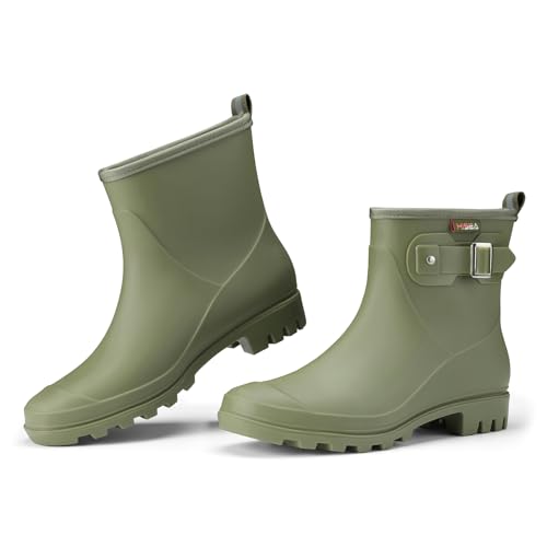 HISEA Women's Lightweight Ankle Rain Boots