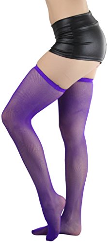 Image of ToBeInStyle Women's Diamond Large and Fine Fence Net Fishnet Nylon Thigh High