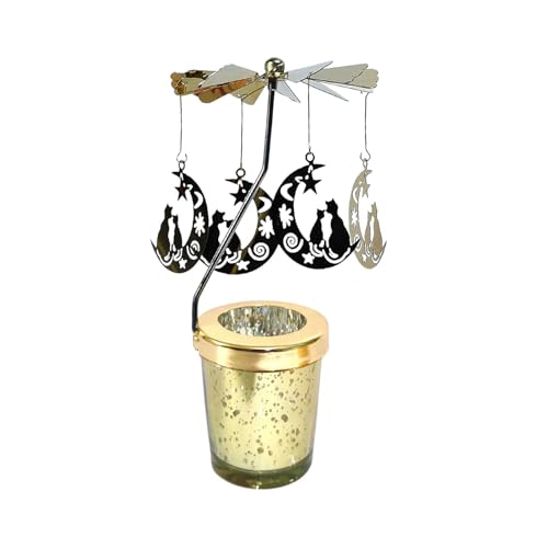 Carrusel para velas, portavelas giratorias, portavelas de carrusel, candelabro de carrusel, portavelas giratorio para decoración de mesa, Navidad, San Valentín