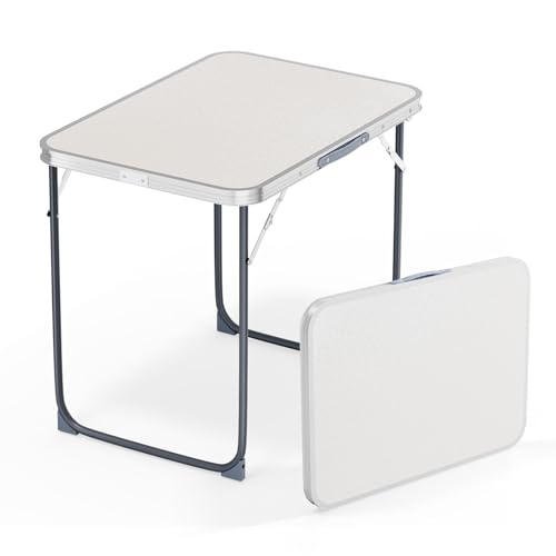 Bonnlo Table de Jardin Pliante Portable en Alliage d'Aluminium/70x50x58cm/ Pliable pour la Terrasse, Le Camping, la Plage,Le Balcon,Le Bureau