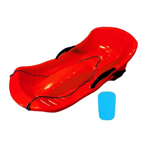predolo Toboggan Snow Sled with Seat Padding for Two Users, Ideal for Sand Activities, Red