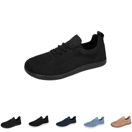 Zapatos descalzos para mujer que alivian la presión con punta ancha y malla
