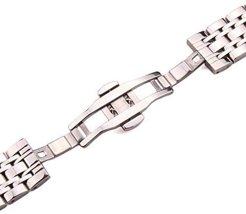 Correa de reloj de 18mm, 20mm, 22mm, correa de reloj de acero inoxidable, correa de reloj de plata pulida para hombre, correa de reloj de Metal de repuesto, accesorios para pulsera