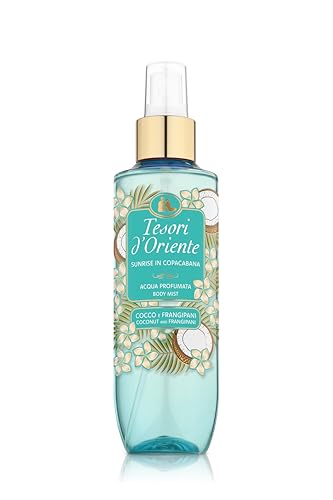 Tesori d'Oriente, Acqua Profumata Corpo, Cocco e Frangipani, Sunrise in Copacabana, Fragranza Fruttata, Fresca e Morbida, 200ml