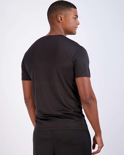 Image of Real Essentials 5 Pack: Men's Mesh Performance Quick Dry Tech Stretch Ultra-Soft Breathable Short Sleeve Crew Active T-Shirt | Available In Big & Tall, Moisture Wicking, Quick Dry, Cooling, Summer, Casual, Basketball, Tennis, Hiking, Yoga, Tops