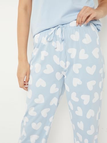 Image of Max Women's Printed Round Neck Half Sleeve Cotton Pyjama Set