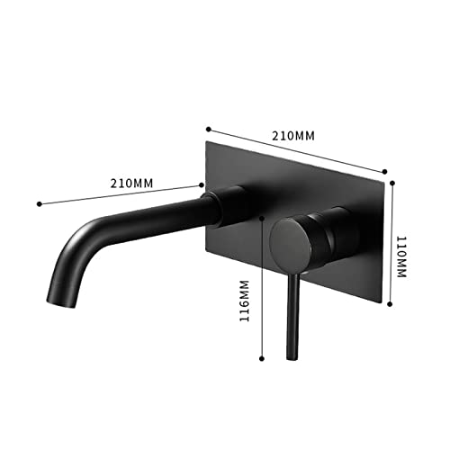 Grifo de lavabo empotrado negro con caño giratorio 360 de latón 4