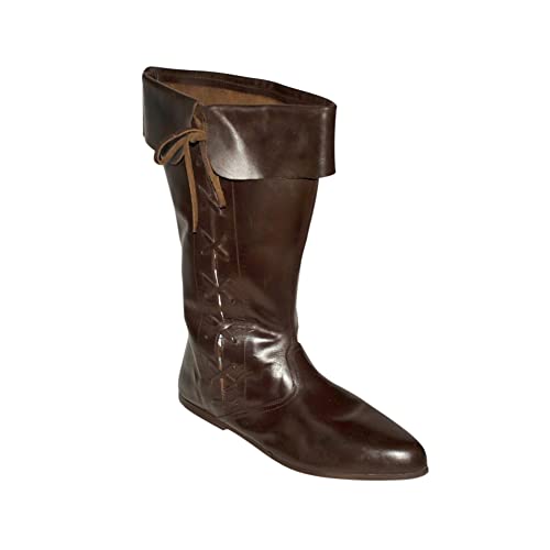 GETDRESSEDFORBATTLE GDFB mi-haute bottes médiévales à lacets en cuir Chaussures Médiévales Chaussures médiévaux en cuir Chaussures Médiévales