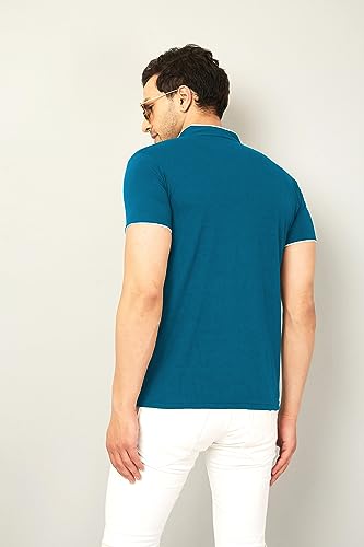 Image of AUSK Men's Cotton Henley Neck Half Sleeve Solid Regular Fit T-Shirt