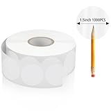 1000-Pack Clear Circle Seal Stickers，1.5-Inch Self-Adhesive Wafer Dots Label for Envelopes, Gift Boxes, Mail & Package Sealing | Transparent Round Stickers with Strong Adhesion