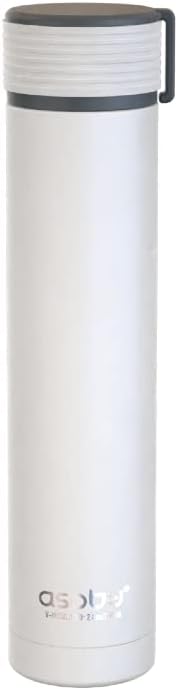 The Asobu Skinny Mini 7.8 oz Fashionable Double Walled Stainless Steel Insulated Pocket Sized Flask (White)