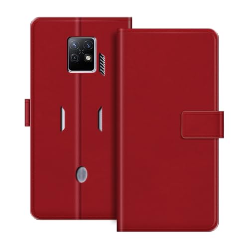 ESACMOT ���U�[�E�H���b�g�P�[�X ZTE Nubia Red Magic 7S Pro �Ƃ̌݊������� �J�[�h�z���_�[���X�^���h�t���蒠�^�P�[�X�A�}�O�l�b�g���J�A�ϏՌ��t�H���I�A�J���t���ȃf�U�C�� (��)