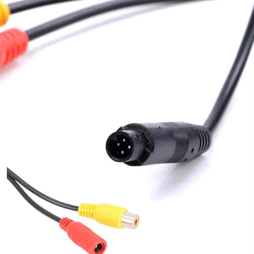 Image of YuYue Electronic 4-Pin Male Backup Reverse Camera Car Universal to CVBS RCA Female Connector Signal Power Adapter Wire Harness Audio Cables
