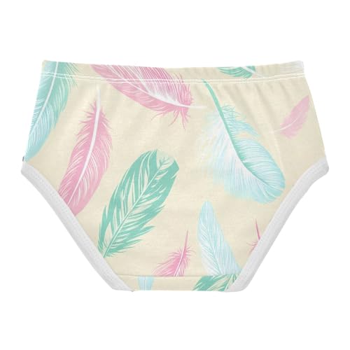Funny Toddler Underwear Floral 2t Cotton Panties Little Girl Pastel Colored Feathers Cream Kids Undies Briefs2