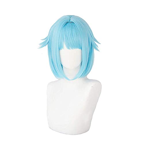 耐熱コスプレウィッグ 空色/天色 ショートヘア コスチュム パーティー wig +おまけ3点のサムネイル