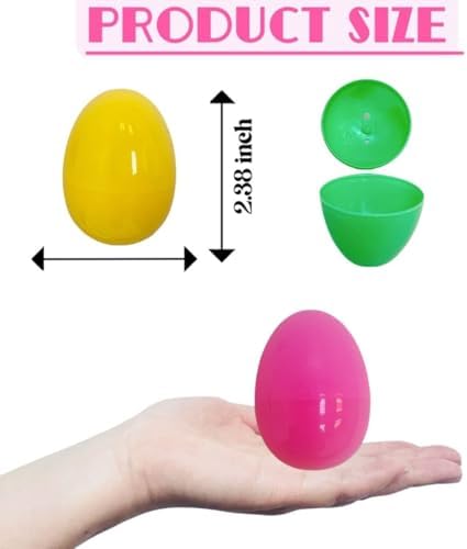 GIFTEXPRESS Plastic Bright Easter Egg Assortment 50 Pcs Perfect for Easter Egg Hunt/Surprise Egg/Easter Hunt - 2
