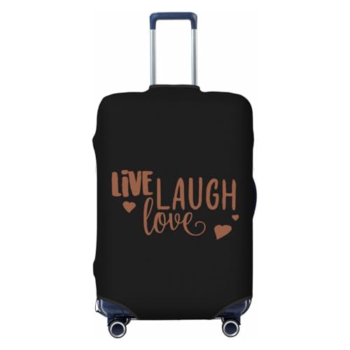 Live Laugh Love Travel Luggage Cover Suitcase Protector Fits 26-28 Inch Case(Black,L)