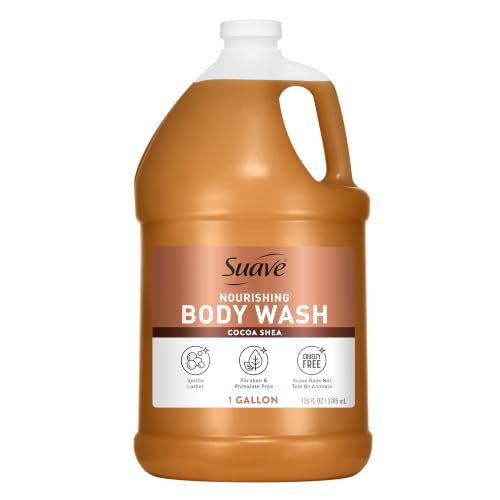 Suave Nourishing Body Wash Cocoa Butter & Shea Paraben-Free Glycerin & Vitamin E Moisturizing Body Wash 1 Gallon
