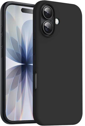Compatible with (iPhone 17 Case)(2025), Liquid Silicone 3 Layers Full Covered Soft Gel Rubber Phone Case,Shockproof Protective Cover with Anti-Scratch Microfiber Lining (Black)