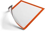 Durable 486909 Marco informativo Duraframe Magnético (A4, marco magnético para superficies metálicas) 5 unidades, naranja
