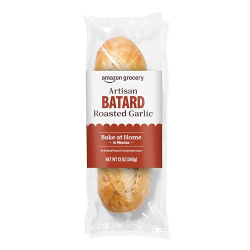 Amazon Grocery, Artisan Bake at Home Roasted Garlic Batard, 12 Oz, Frozen