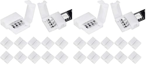 Image of 10Packs 4-Pin RGB LED Light Strip Connectors 10mm Unwired Gapless Solderless Adapter Terminal Extension (Pack of 2)