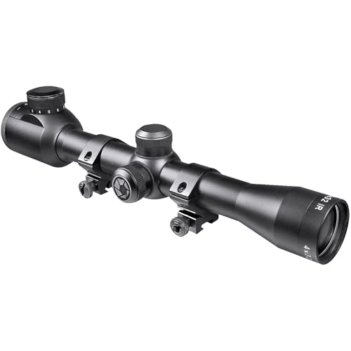 BARSKA 30/30 Crosshair Reticle Rifle Scope for .22 Plinking & Rimfire Rifles - Optimal Precision with Rings for Shooting, Hunting, Target Practice - Gun Scopes - Air riflescope