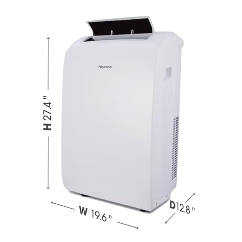 Image of Hisense 7000-BTU DOE (115-Volt) White Vented Wi-Fi enabled Portable Air Conditioner 3 modes (Cooling, Fan, Dehumidifier), Remote, Noise level 49 dB, Cools 300-sq ft - AP0722CW1W (Renewed)