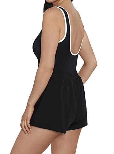 Penbrooke ShapeSolver Sport Women's Colorblock Sport Jogger Soft Cup One Piece Swimsuit4