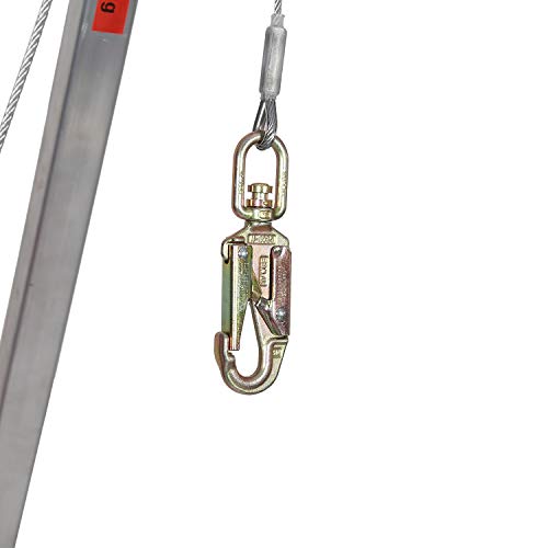 Kseibi 423990 Aluminum Confined Space Tripod Kit Manhole Entry And Rescue Equipment Set With 65' Winch, Pulley, Carabiner, Fall Protection Safety Harness And Carrying Storage Bag #TOP4